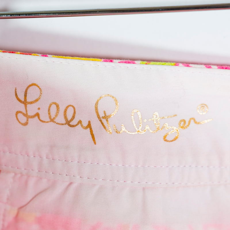 Lilly Pulitzer the Callahan Short Pink Pout Kinis In The Keys Cotton Texture 8