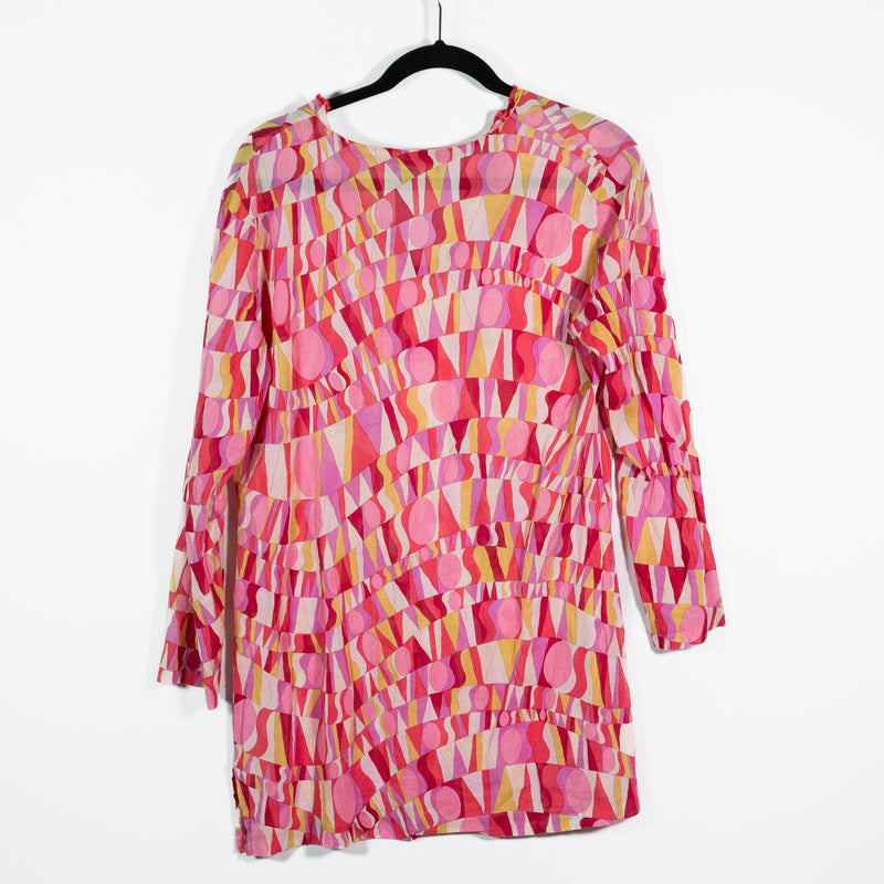 Missoni Mare Made In Italy Vintage Geometric Print Pattern Cotton Tunic Blouse S