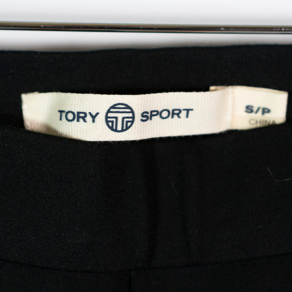 Tory Burch Sport Tech Ponte Stretch Slim Fit Mid Rise Black Leggings Pants S