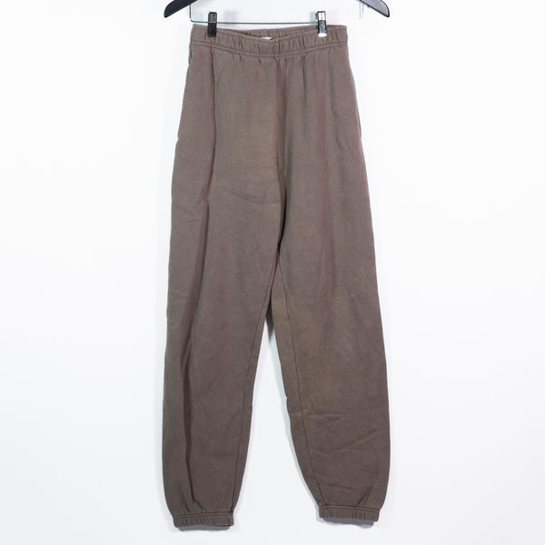 TNA Aritzia Cozy Cotton Fleece Lined Oversized Boyfriend Sweat Pants Beige XS