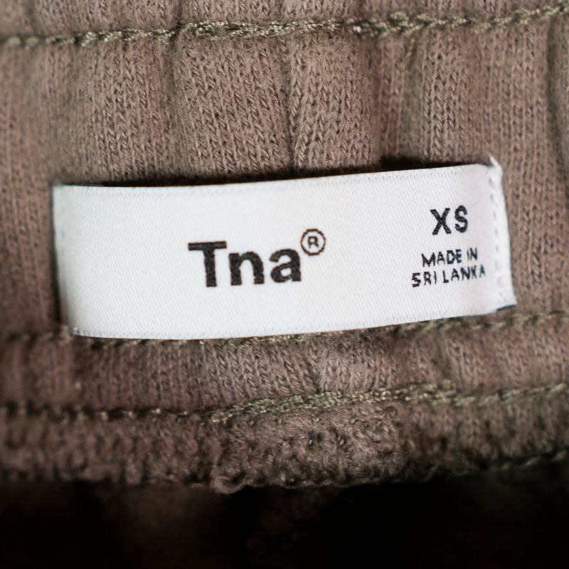 TNA Aritzia Cozy Cotton Fleece Lined Oversized Boyfriend Sweat Pants Beige XS