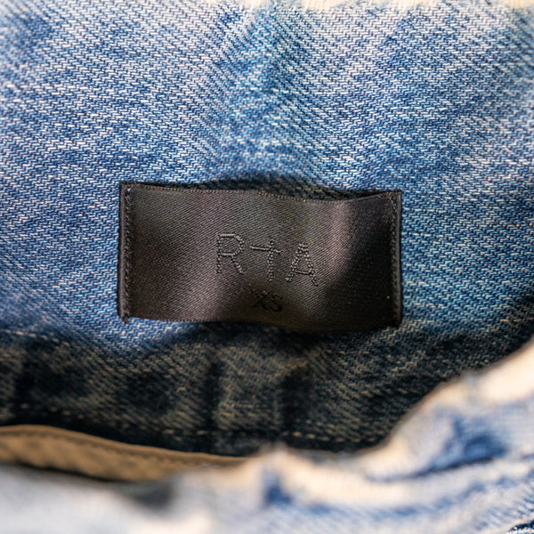 RTA Dallas Cotton Straight Leg Multi Pocket Cargo Denim Jeans Pants Blue XS