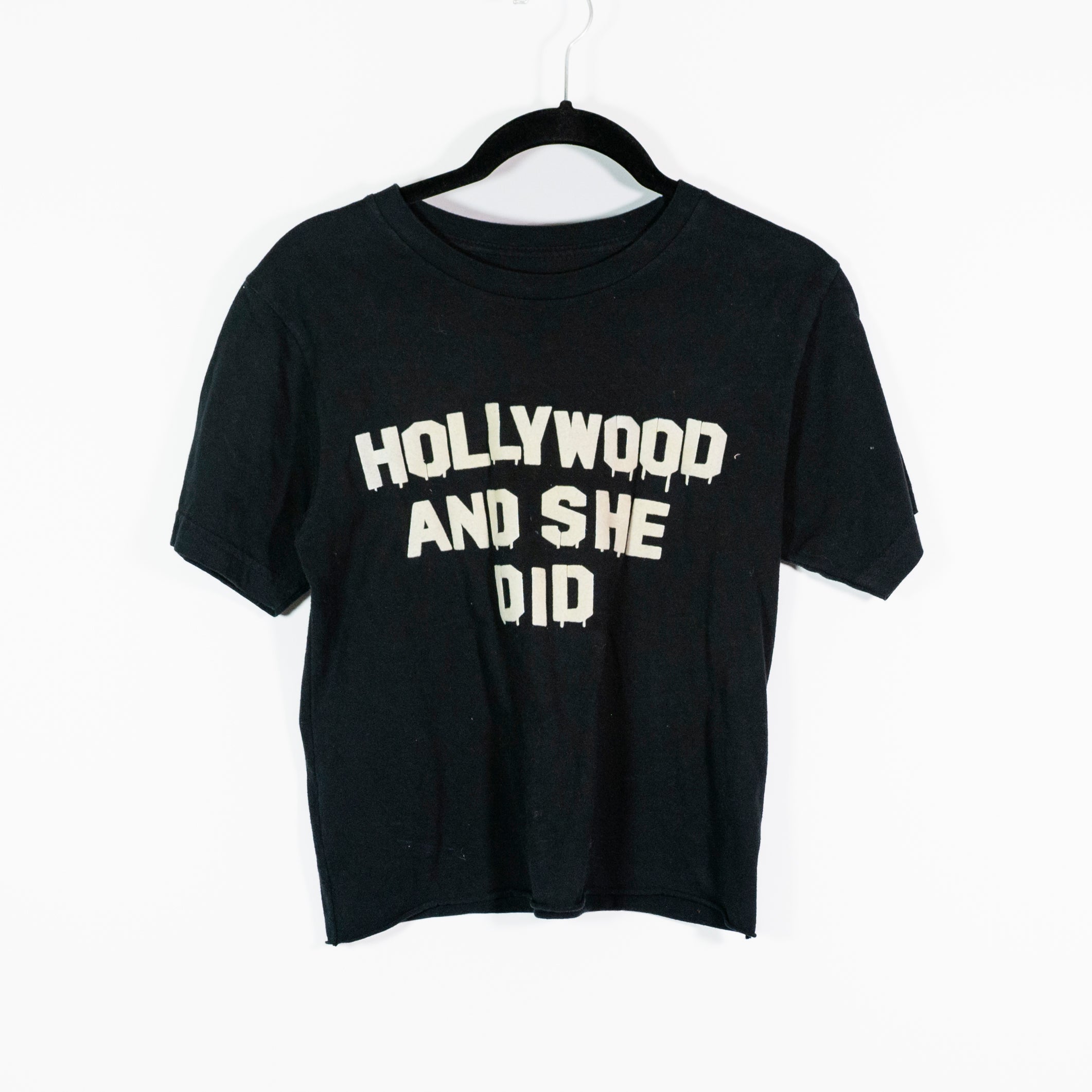 Local Authority LA Hollywood And She Did Graphic Cotton Crew Neck Tee Shirt XS