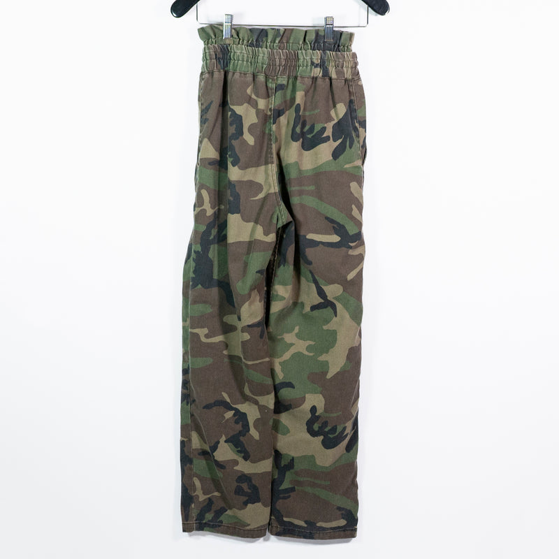 RTA Cotton Blend Stretch Waist Straight Leg Army Camo Print Pattern Pants Small