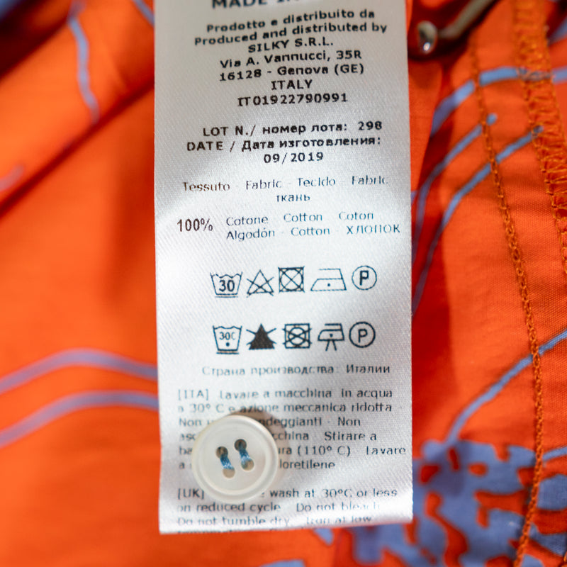 NEW Rosso35 Genova Floral Sketch Print Pattern Cotton Button Front Midi Dress