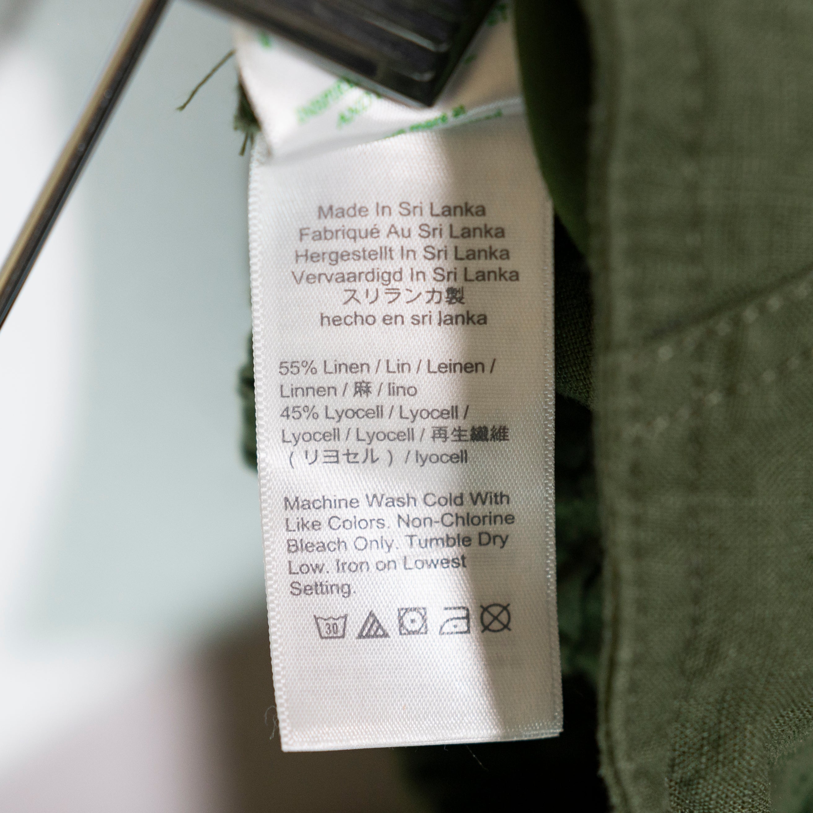 NEW J. Crew Tie Waist Straight Leg Linen Pocket Mid Rise Pants Green Small