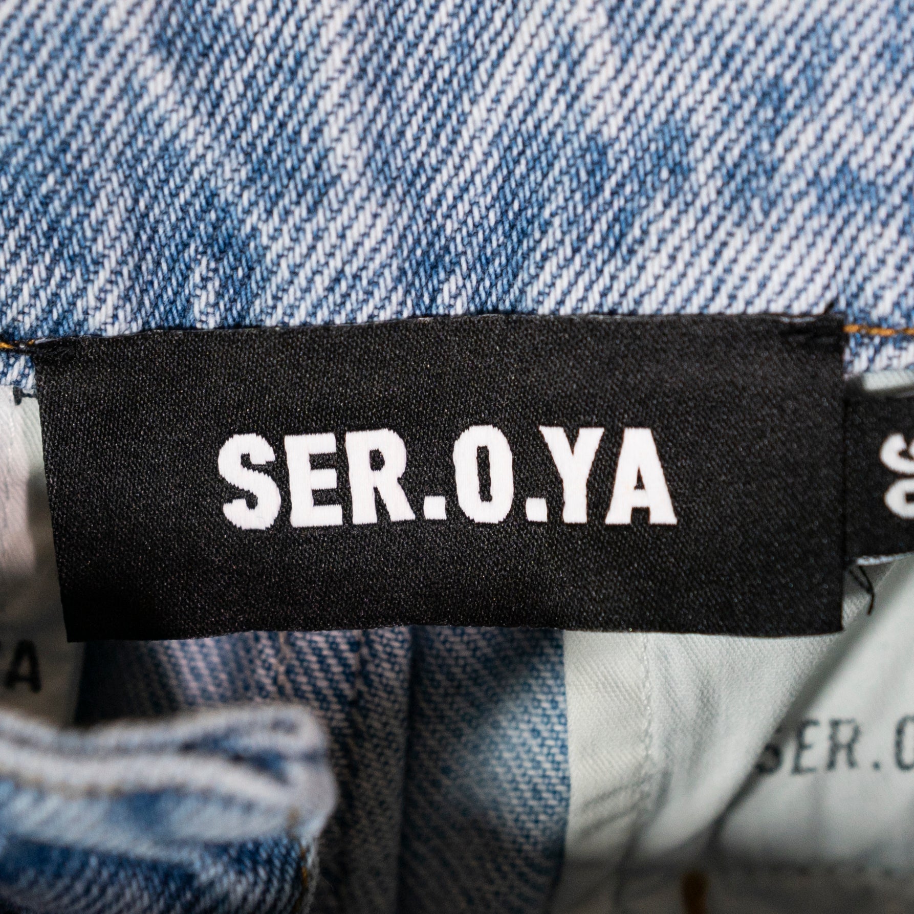 NEW SER.O.YA Trelles Cotton Mid Rise Cut Off Bermuda Denim Jean Shorts Coastline