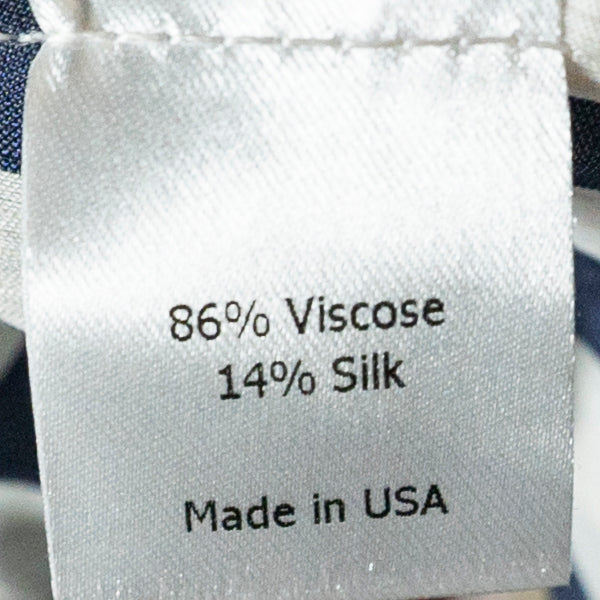 La Ligne Lottie Silk Blend Flutter Sleeve Blue White Stipe Tiered Midi Dress XL&nbsp;