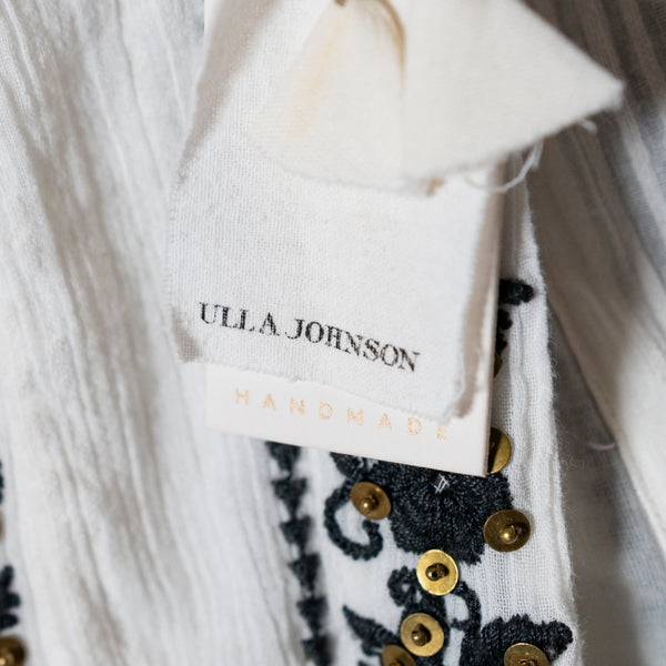 NEW Ulla Johnson Alma Cotton Gauze Sequin Beaded Embroidered Tiered Maxi Dress 2