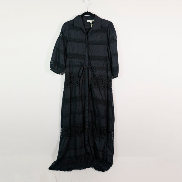 NEW Anthropologie Forever That Girl Lacey Cotton Button Front Collared Dress XS