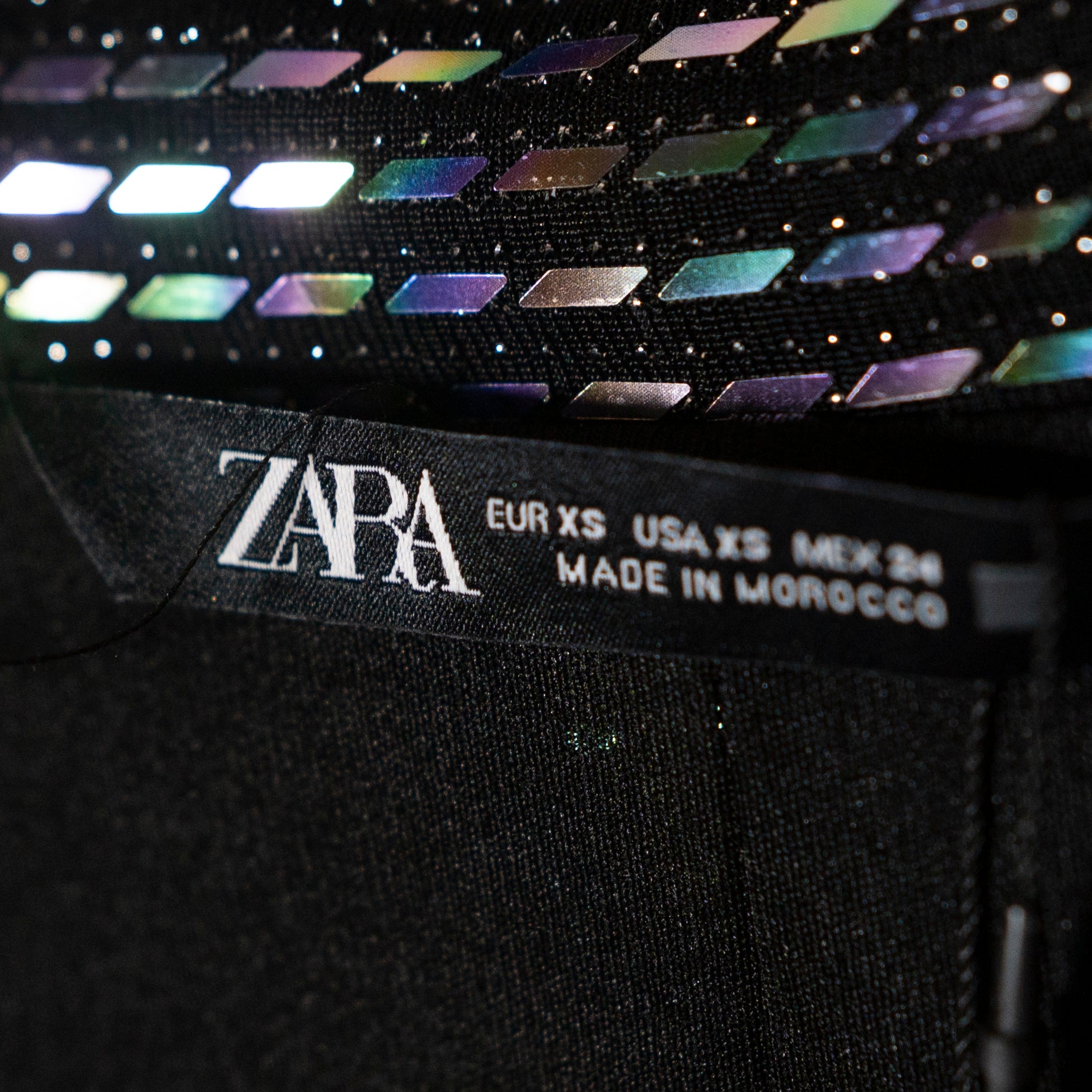 NEW Zara Festive Days Metallic Glitter Sparkle Embellished Ruched Mini Dress XS