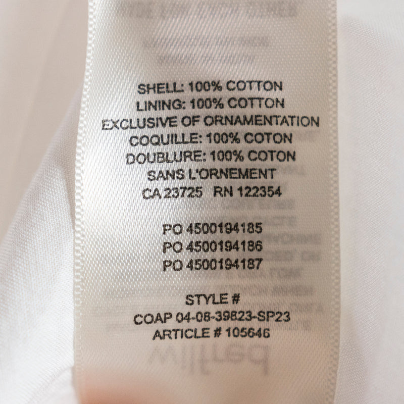 NEW Wilfred Aritzia Allegoria Cotton Poplin Smocked Puff Short Sleeve Midi Dress