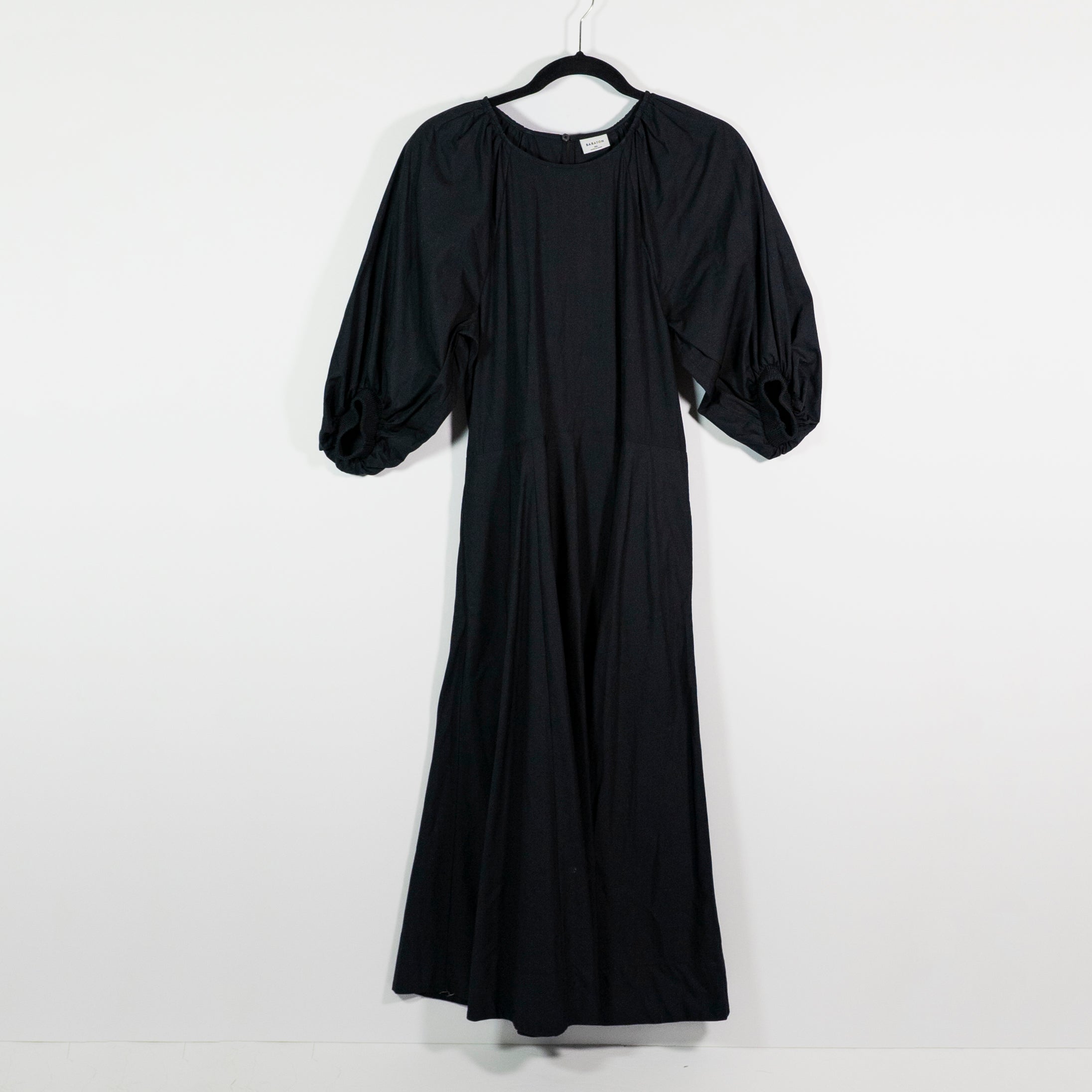 Babaton Aritzia Ambience Poplin Cotton Crew Neck Puff Half Sleeve Midi Dress XXS