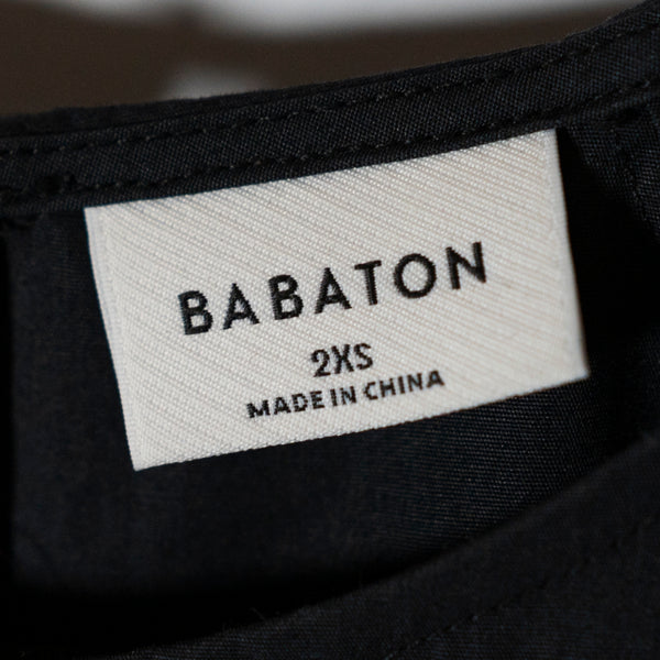 Babaton Aritzia Ambience Poplin Cotton Crew Neck Puff Half Sleeve Midi Dress XXS