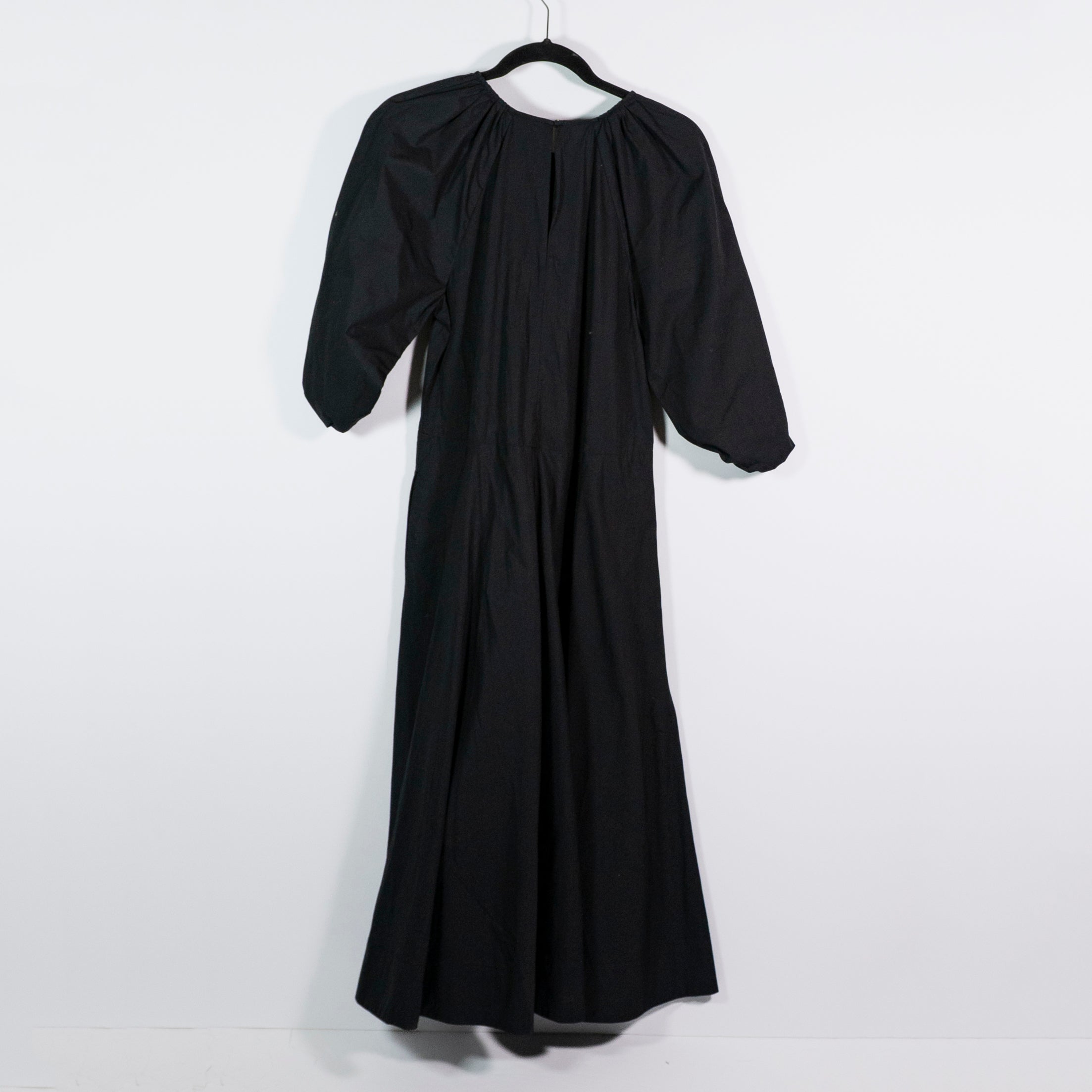 Babaton Aritzia Ambience Poplin Cotton Crew Neck Puff Half Sleeve Midi Dress XXS