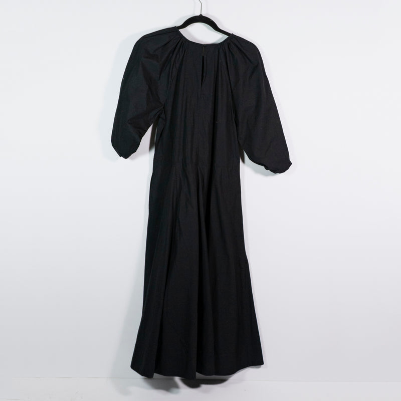 Babaton Aritzia Ambience Poplin Cotton Crew Neck Puff Half Sleeve Midi Dress XXS