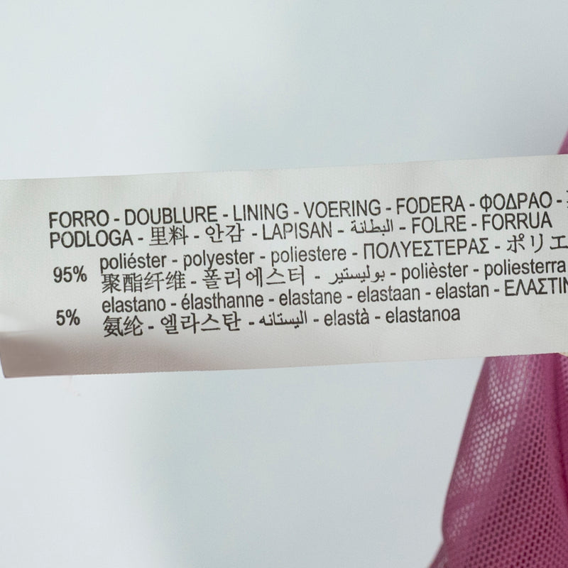 Zara Sheer Tulle Mesh Ruched Corset Strapless Bow Tie Front Tank Shirt Pink S