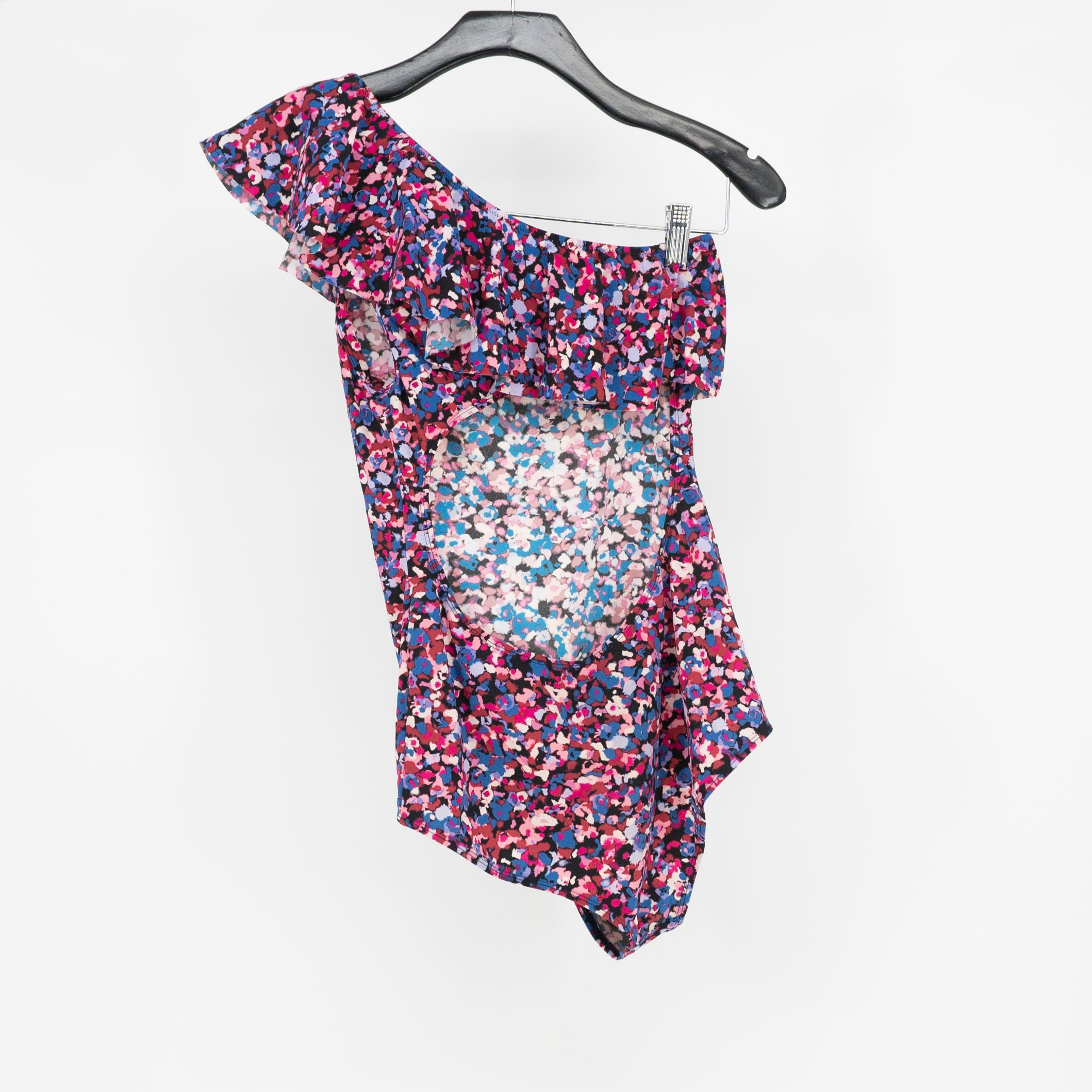 Isabel Marant Sicilya One Shoulder Ruffled Printed Bathing Swimsuit 38