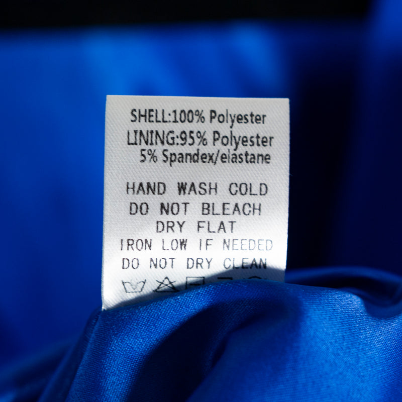 Akira Women's Double Breasted Crepe Collared Capelet Blazer Jacket Cobalt Blue S