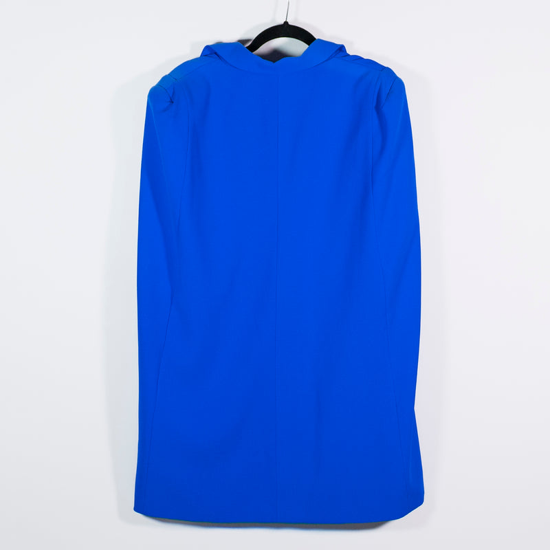 Akira Women's Double Breasted Crepe Collared Capelet Blazer Jacket Cobalt Blue S