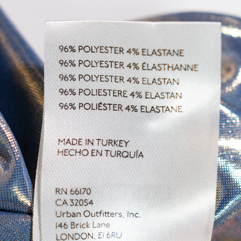 Anthropologie The Gillian Liquid Shine Metallic Buttondown Collared Shirt Blouse