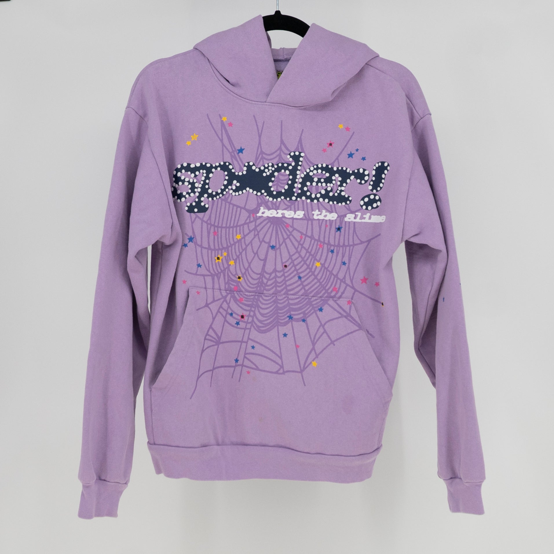 Sp5der Hares The Slime Hoodie Lavender Purple Heavyweight Spider Web Hoodie S
