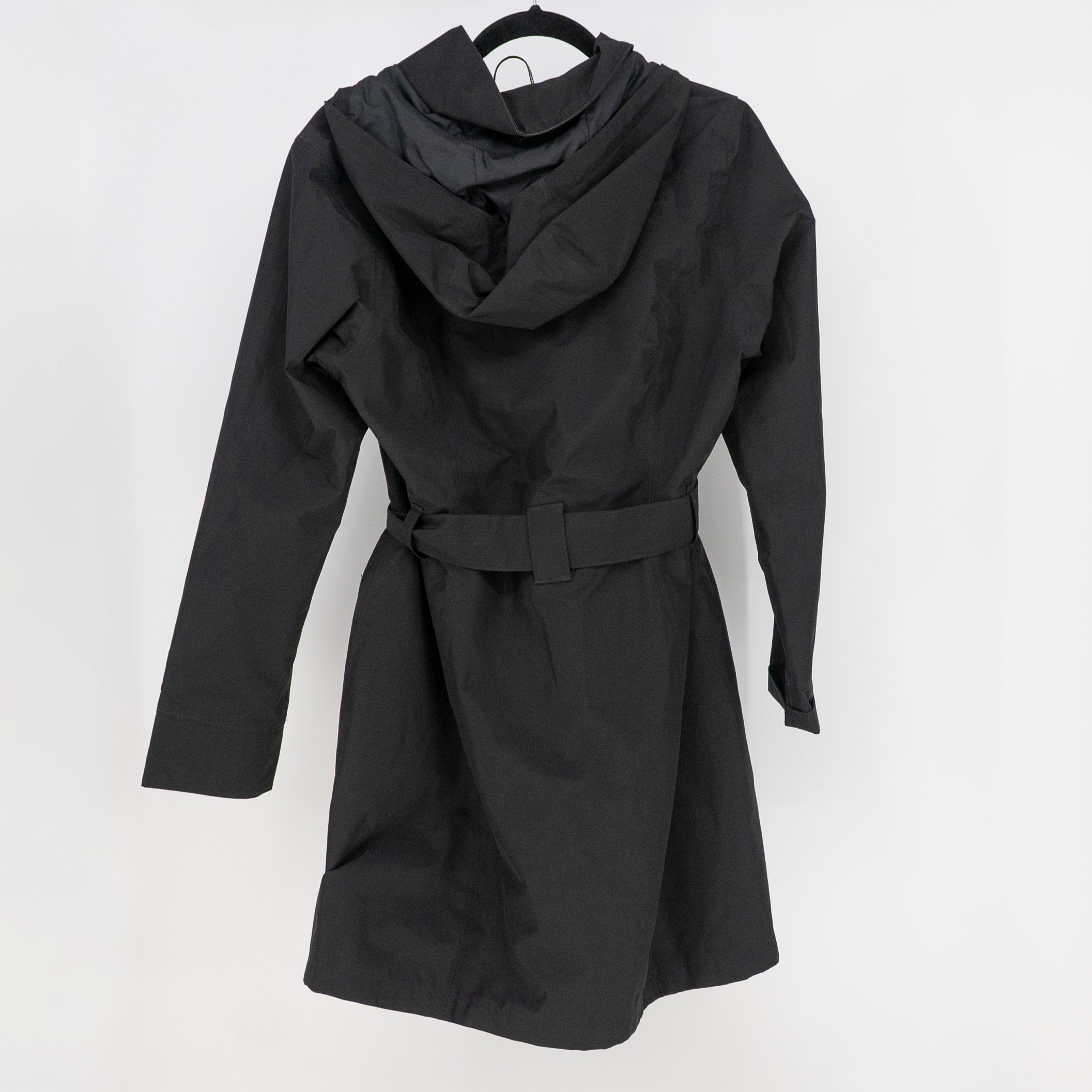 The North Face Women's Full Zip Belted Water Resistant Trench Coat Jacket Black