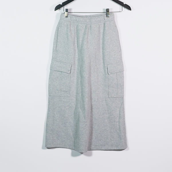Aritzia Mega Fit Sweatfleece Cotton Cozy Fleece Lined Cargo Maxi Skirt Gray XXS