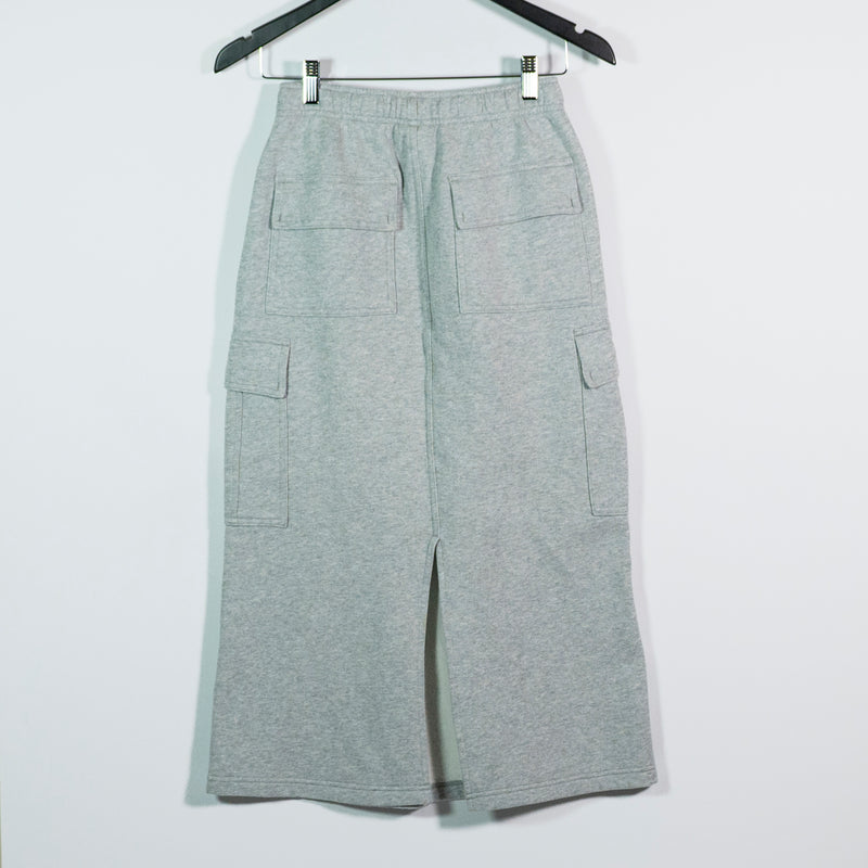 Aritzia Mega Fit Sweatfleece Cotton Cozy Fleece Lined Cargo Maxi Skirt Gray XXS