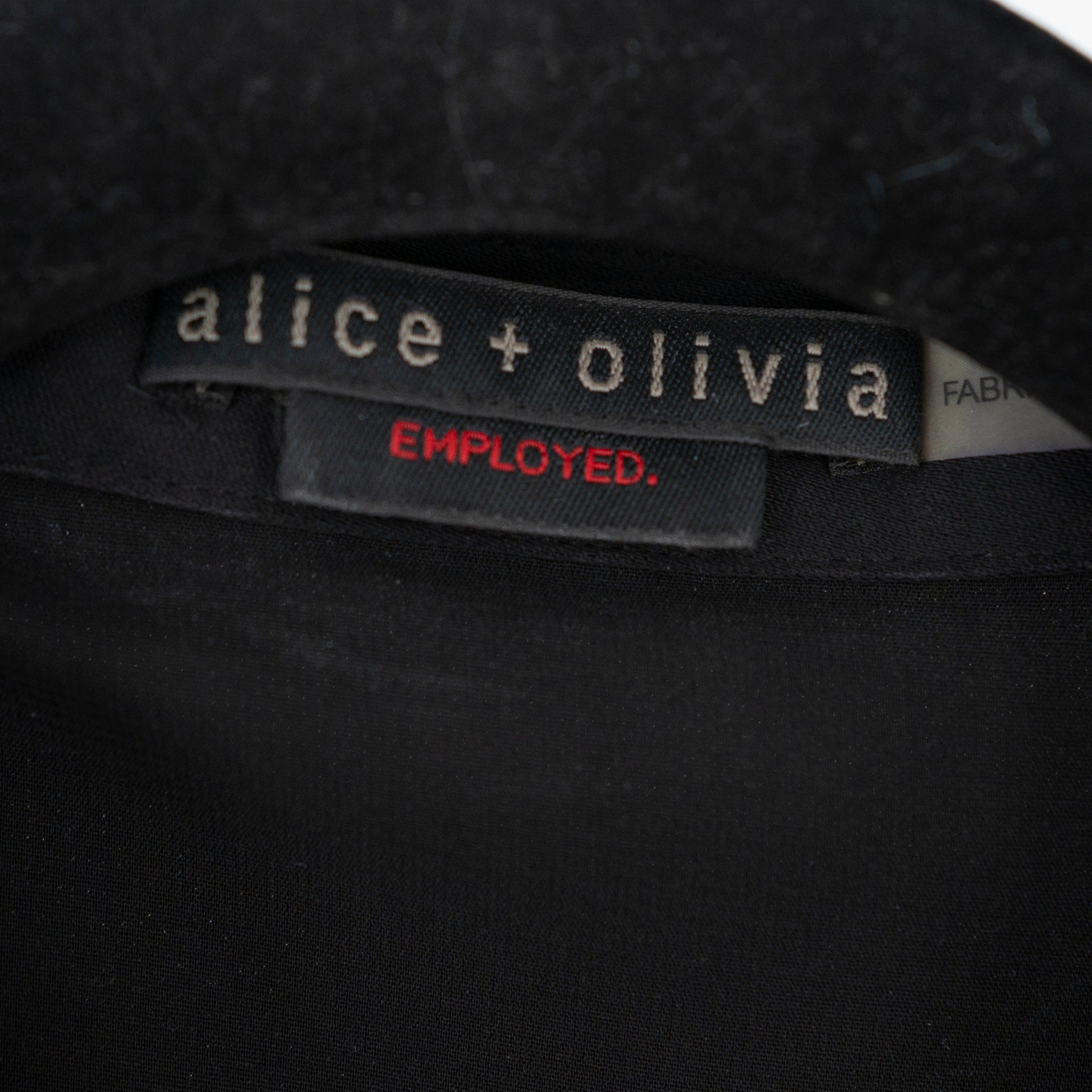 Alice And Olivia Employed Collared Button Down Belted Shirt Dress Black 0