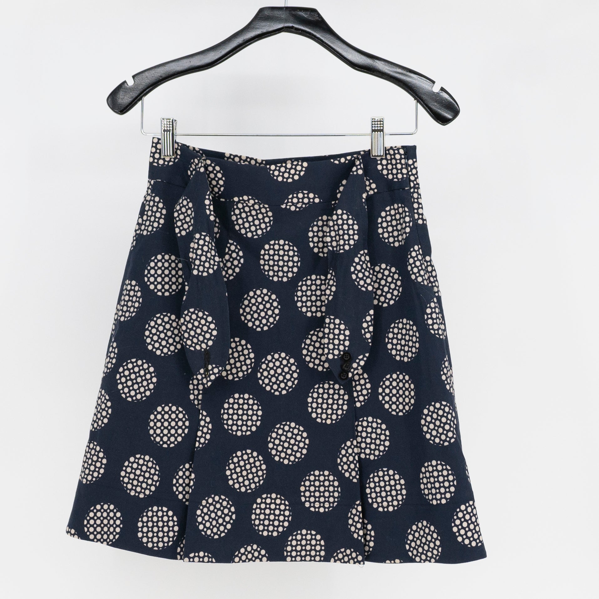 RED Valentino Women's Cotton Stretch Abstract Polka Dot Print Mini Skirt 38/ XS