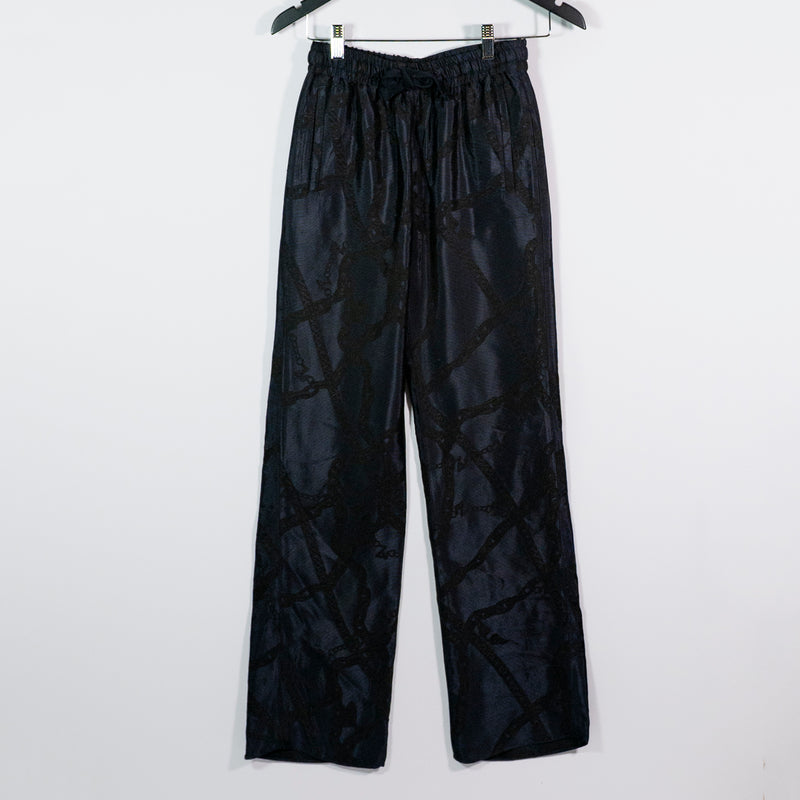 Zadig &amp; Voltaire Pomy Jac Chains Sateen Print Pattern Straight Leg Trouser Pants