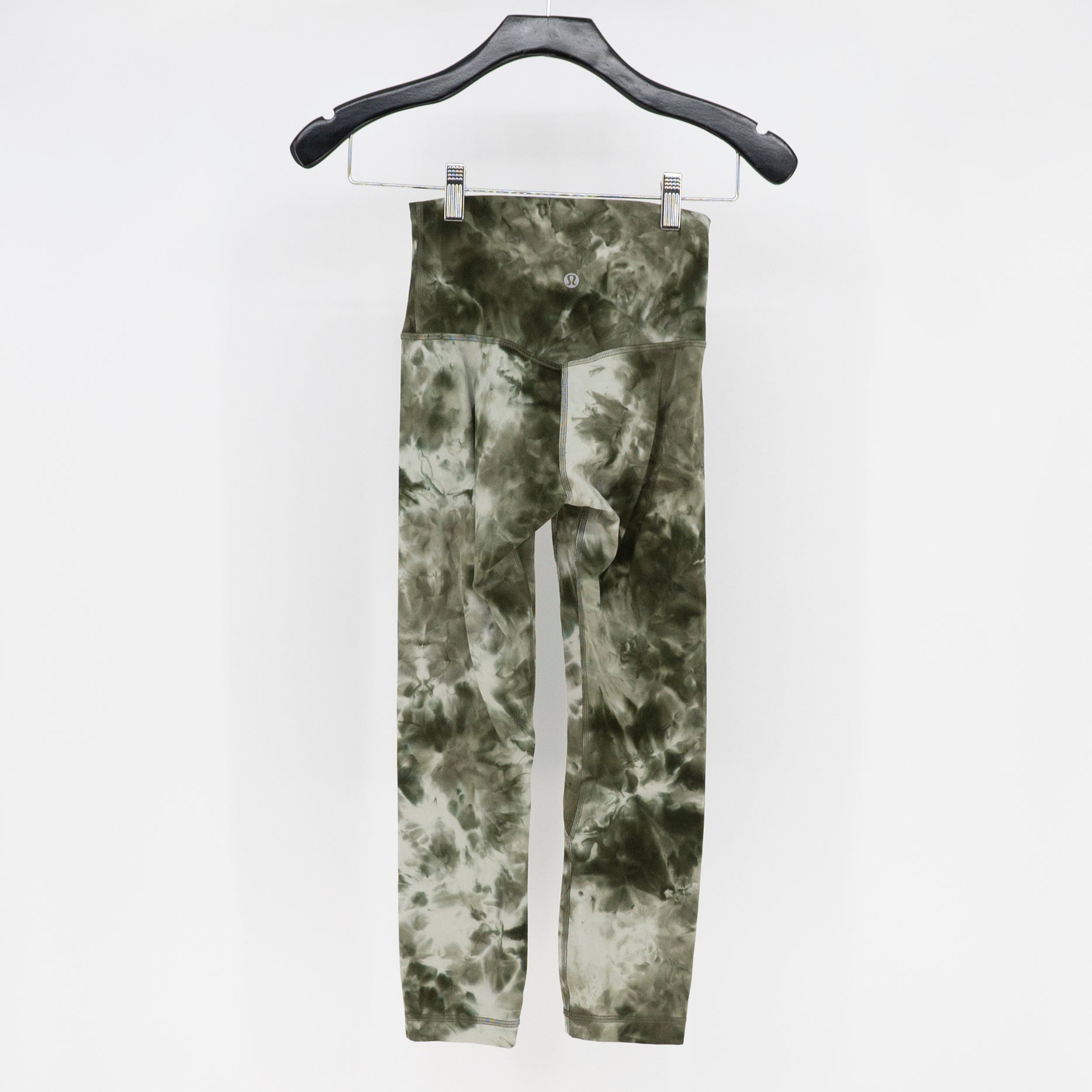 Lululemon Align Crop 21" Diamond Dye Light Sage Army Green Dark Olive Leggings 2