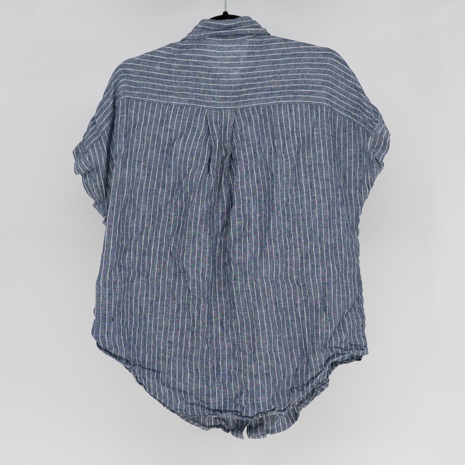 Quince Women's 100% European Linen Short Sleeve Button Down Camp Shirt Chambray