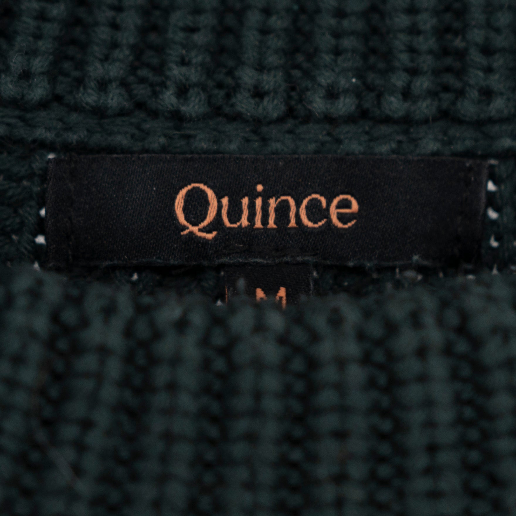 Quince Women's Organic Cotton Fisherman Crew Neck Sweater Dark Spruce Medium