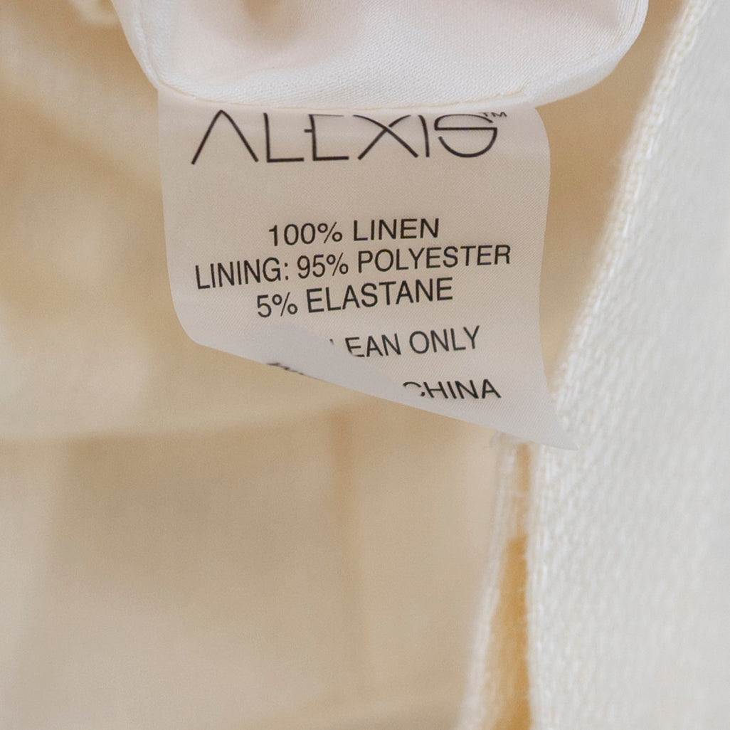 Alexis Eleri Linen Strapless Belted Full Length Jumpsuit Jumper Ivory Medium