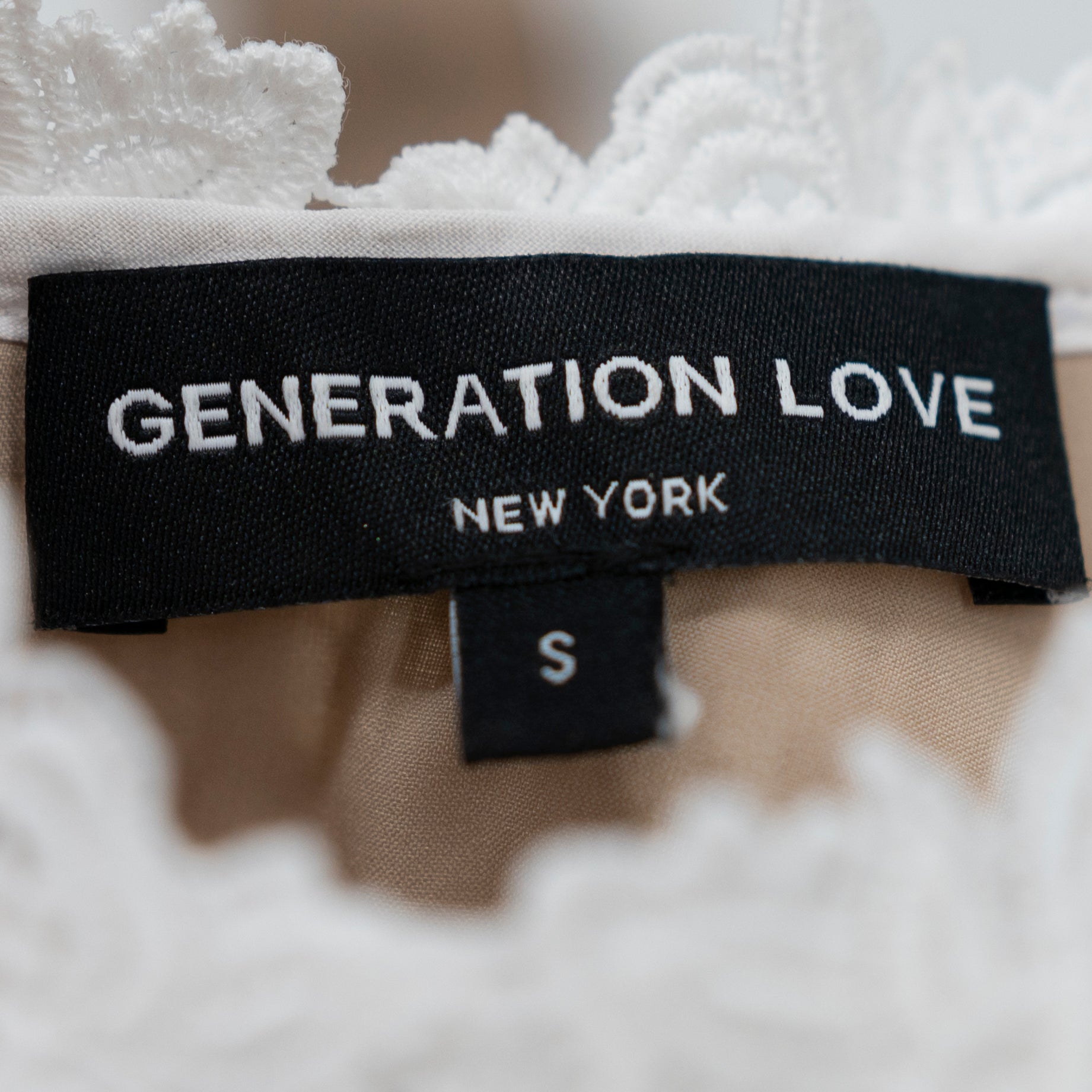 Generation Love Bronson Allover Lace White Beige Crop Tank Top Small