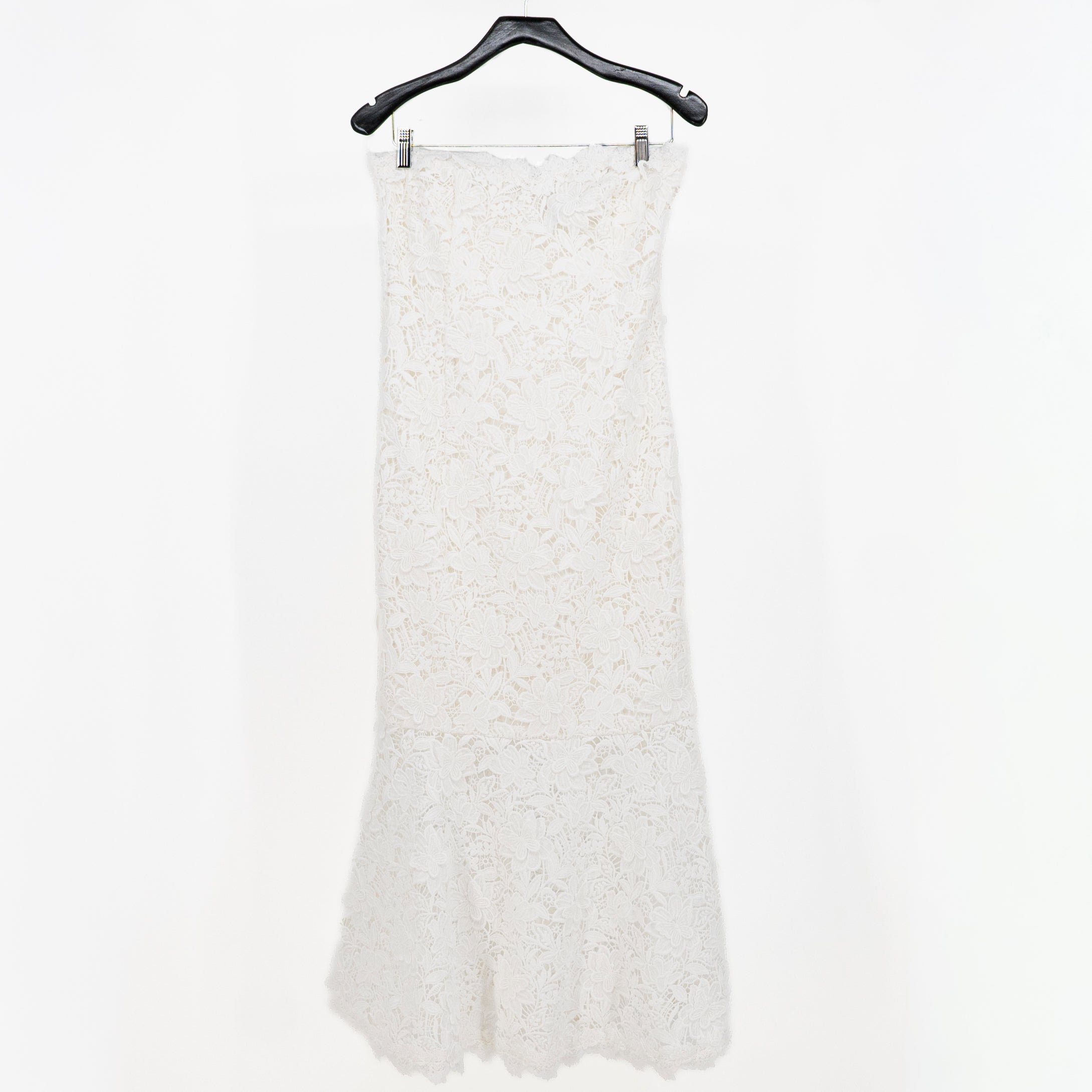 Generation Love Makaia 3D Butterfly Allover Lace Strapless Midi Dress White S