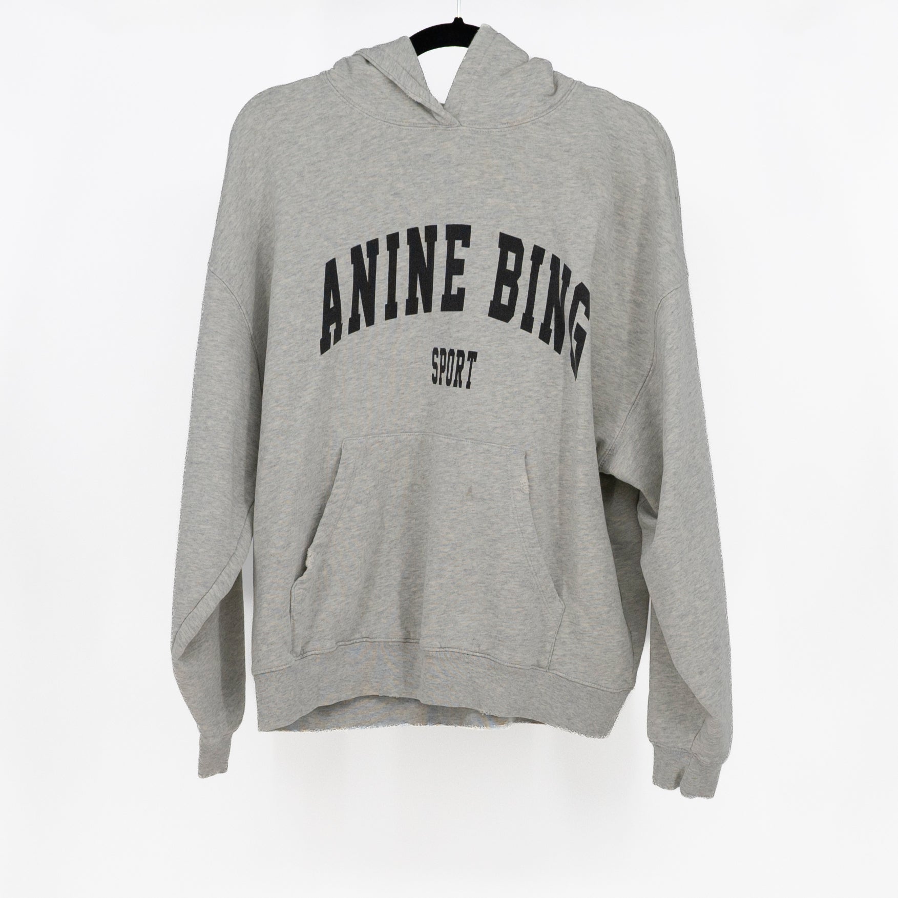 Anine Bing Sport Harvey Logo Graphic Print Cotton Terry Line Hoodie Sweatshirt S