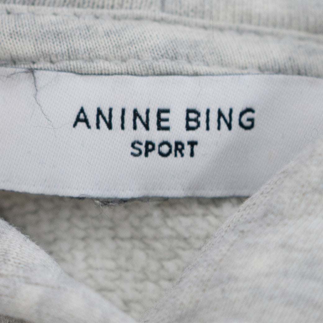Anine Bing Sport Harvey Logo Graphic Print Cotton Terry Line Hoodie Sweatshirt S