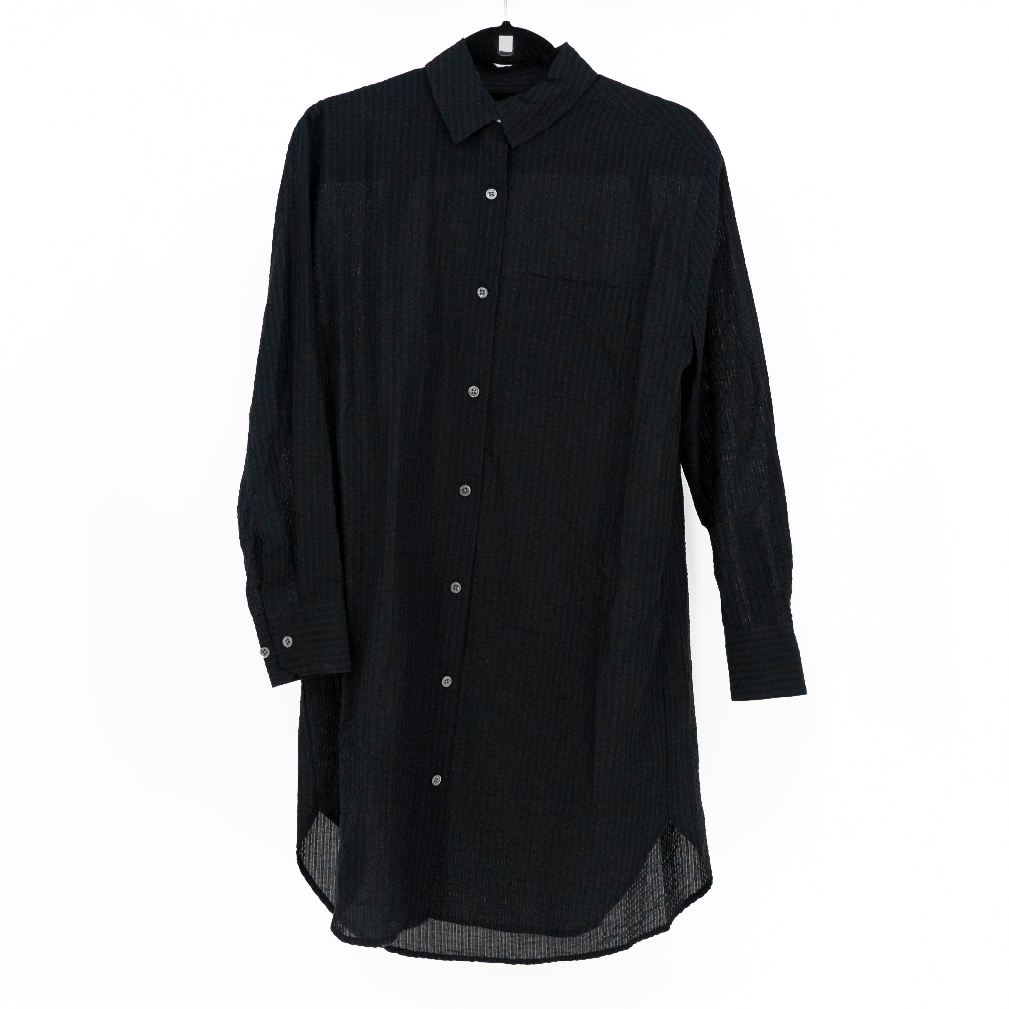 Jenni Kayne Beach Shirt Cotton Lightweight Collared Button Up Blouse Black