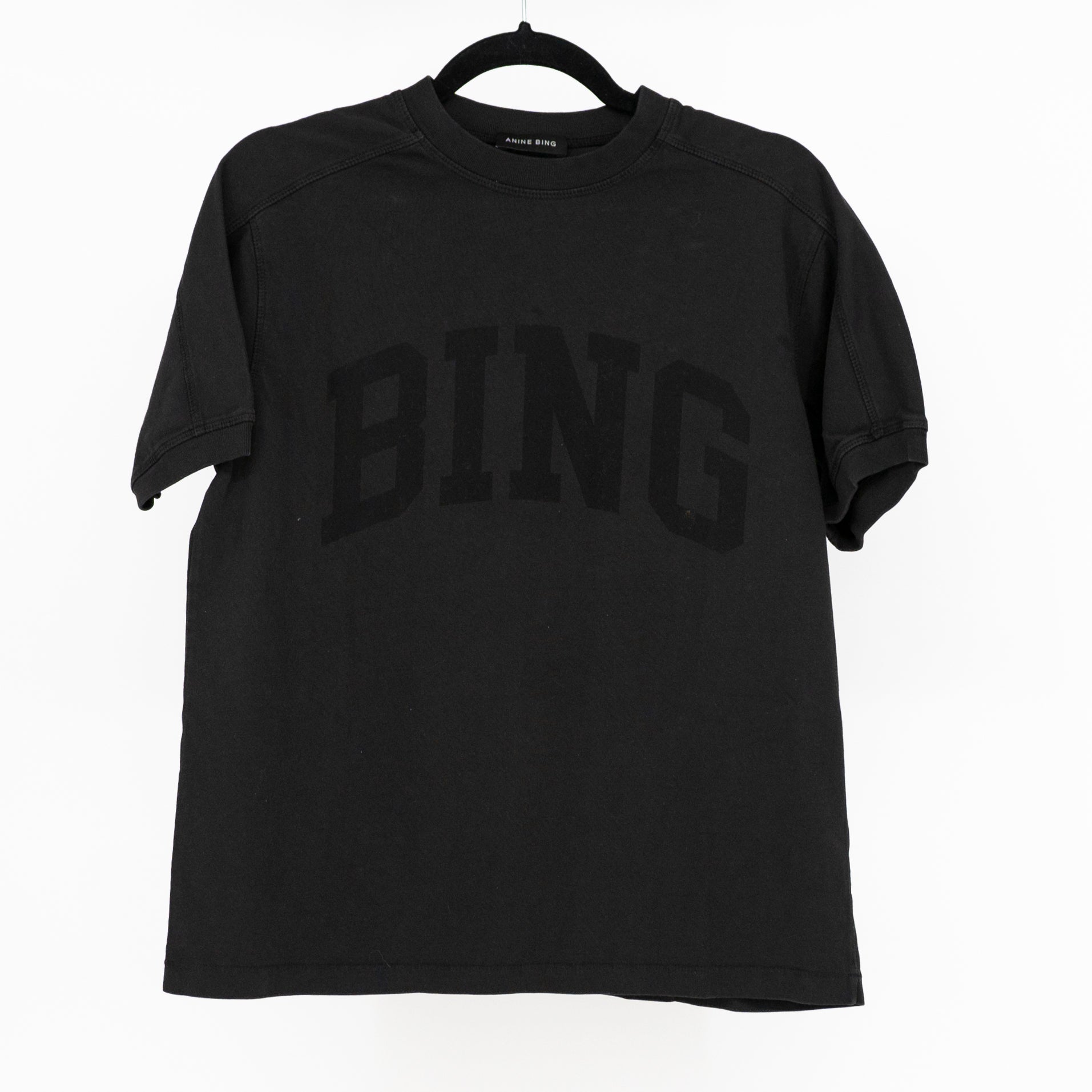 ANINE BING Jaylin Collegiate Graphic Print Cotton Crew Neck Short Sleeve Shirt&nbsp;