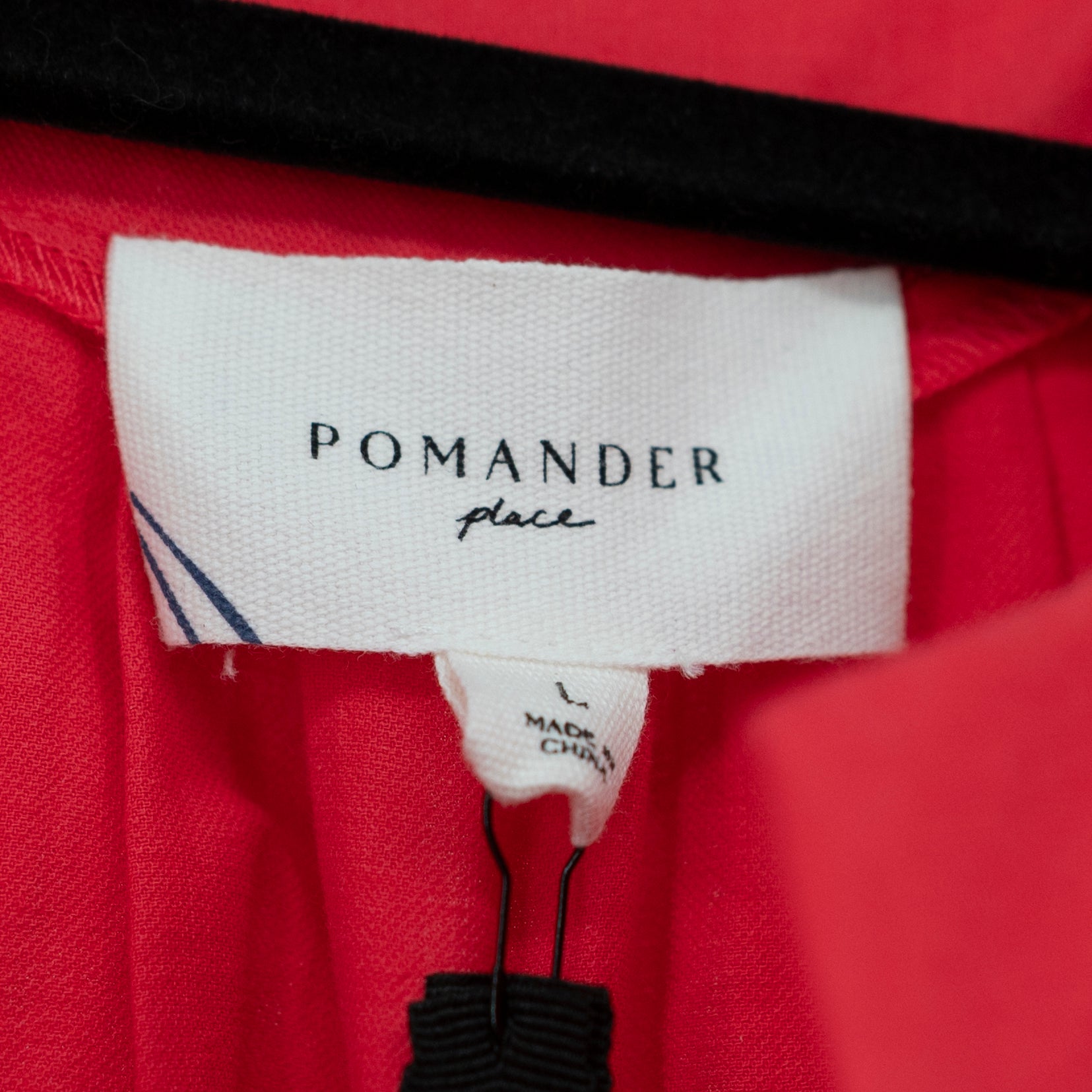 NEW Pomander Place Finley Cotton Flutter Short Sleeve V Neck Dress Red Large
