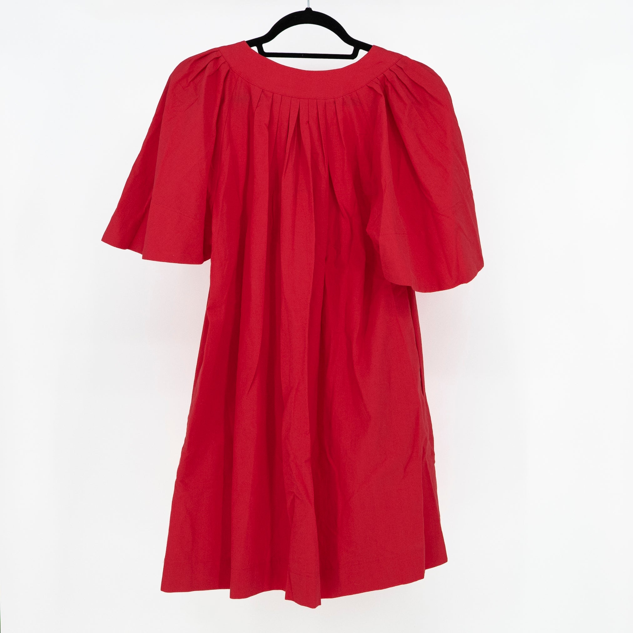 NEW Pomander Place Finley Cotton Flutter Short Sleeve V Neck Dress Red Large