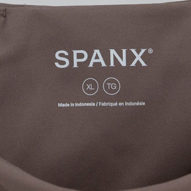 Spanx Women's Booty Boost 7/8 High Waisted Crop Athletic Leggings Taupe XL