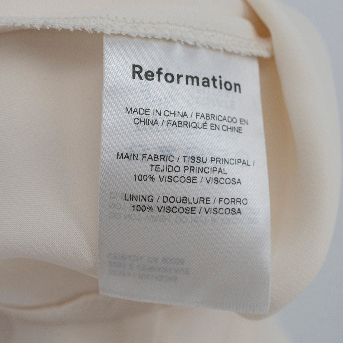Reformation Twilight Tie Shoulder Square Neck Smocked Chiffon Midi Dress Ivory 8