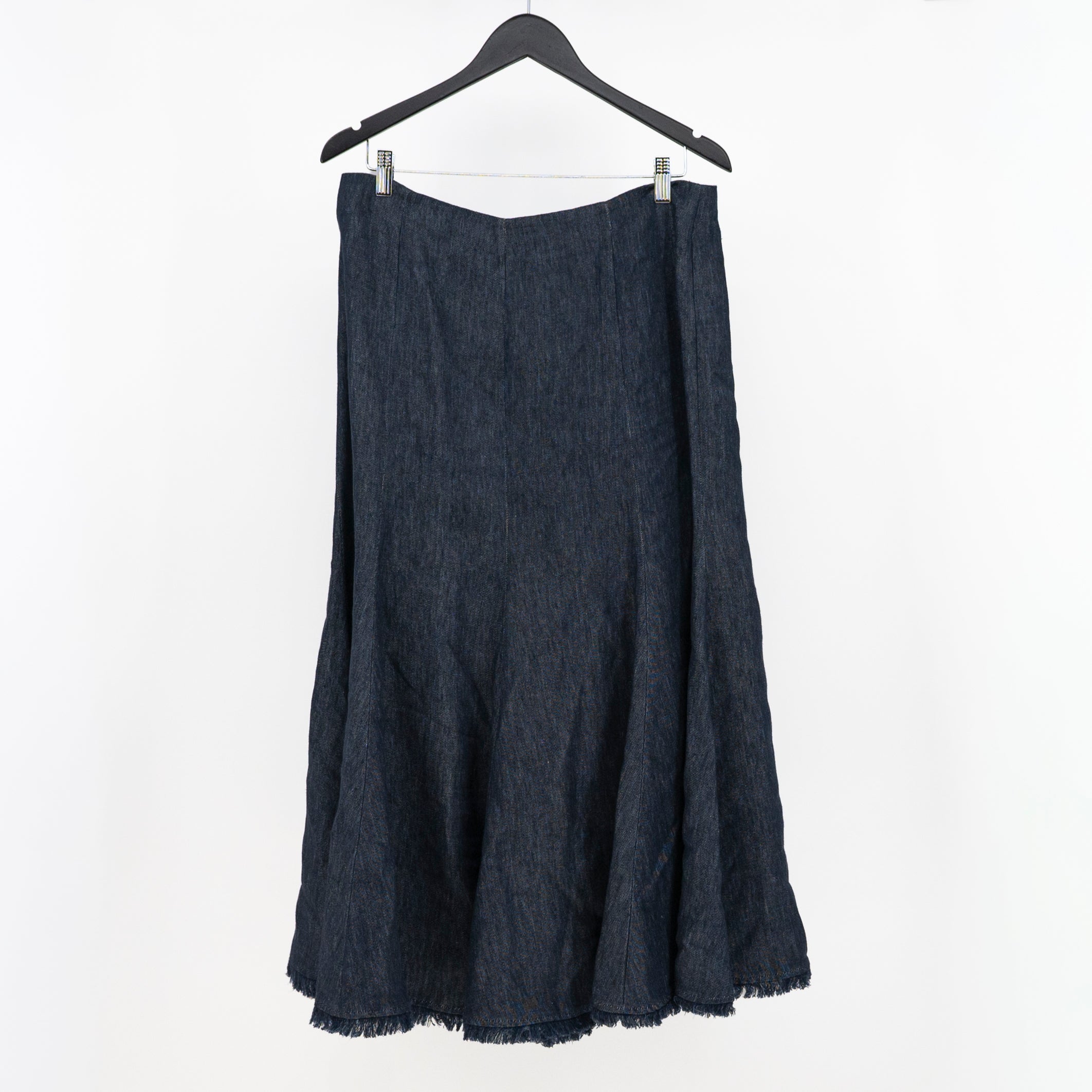 Gabriela Hearst High Rise Pull In Linen Cotton A Line Maxi Skrit In Dark Denim&nbsp;