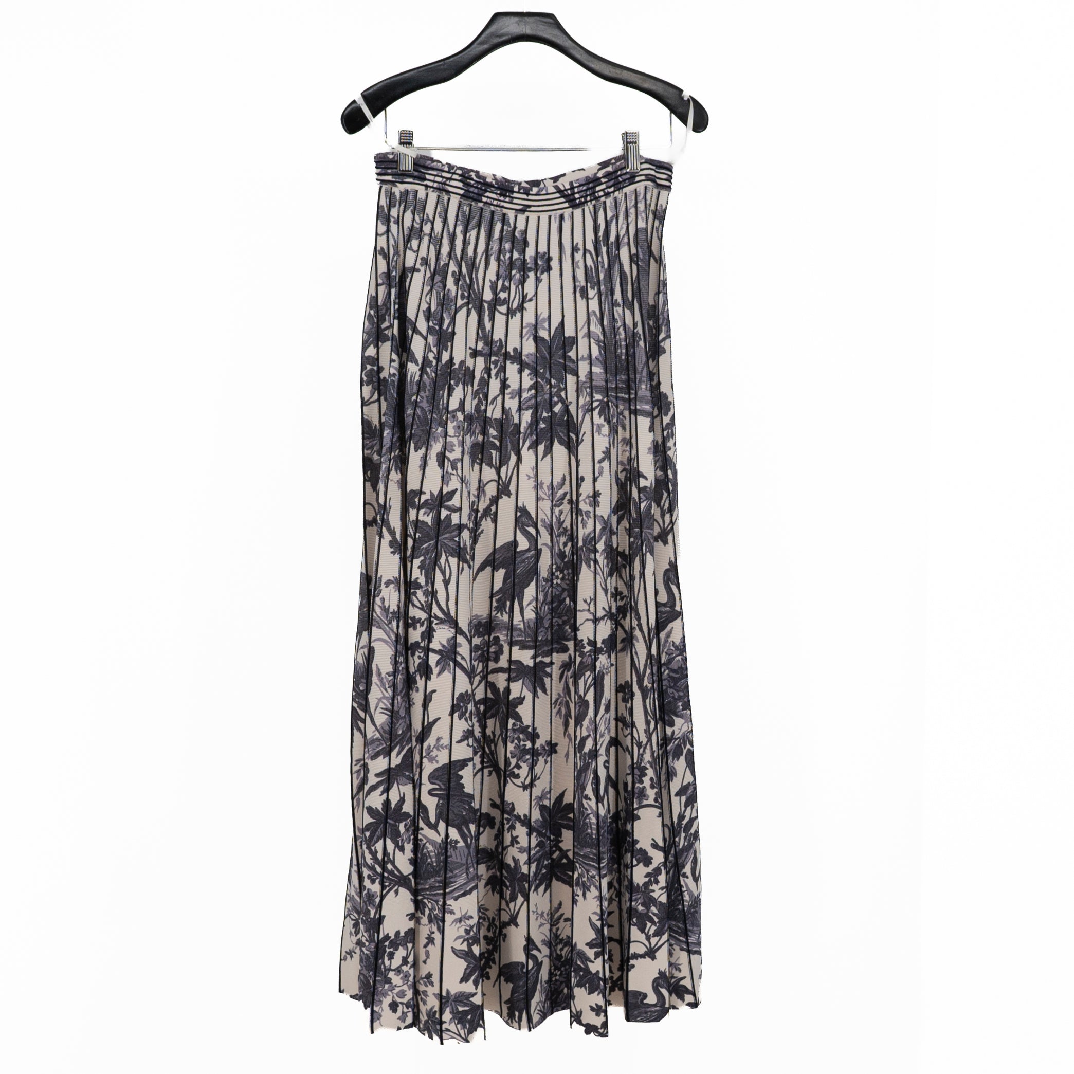 Cara Cara Tavira Heron Evening Blue Knit Stretch Pleated Midi Skirt Large