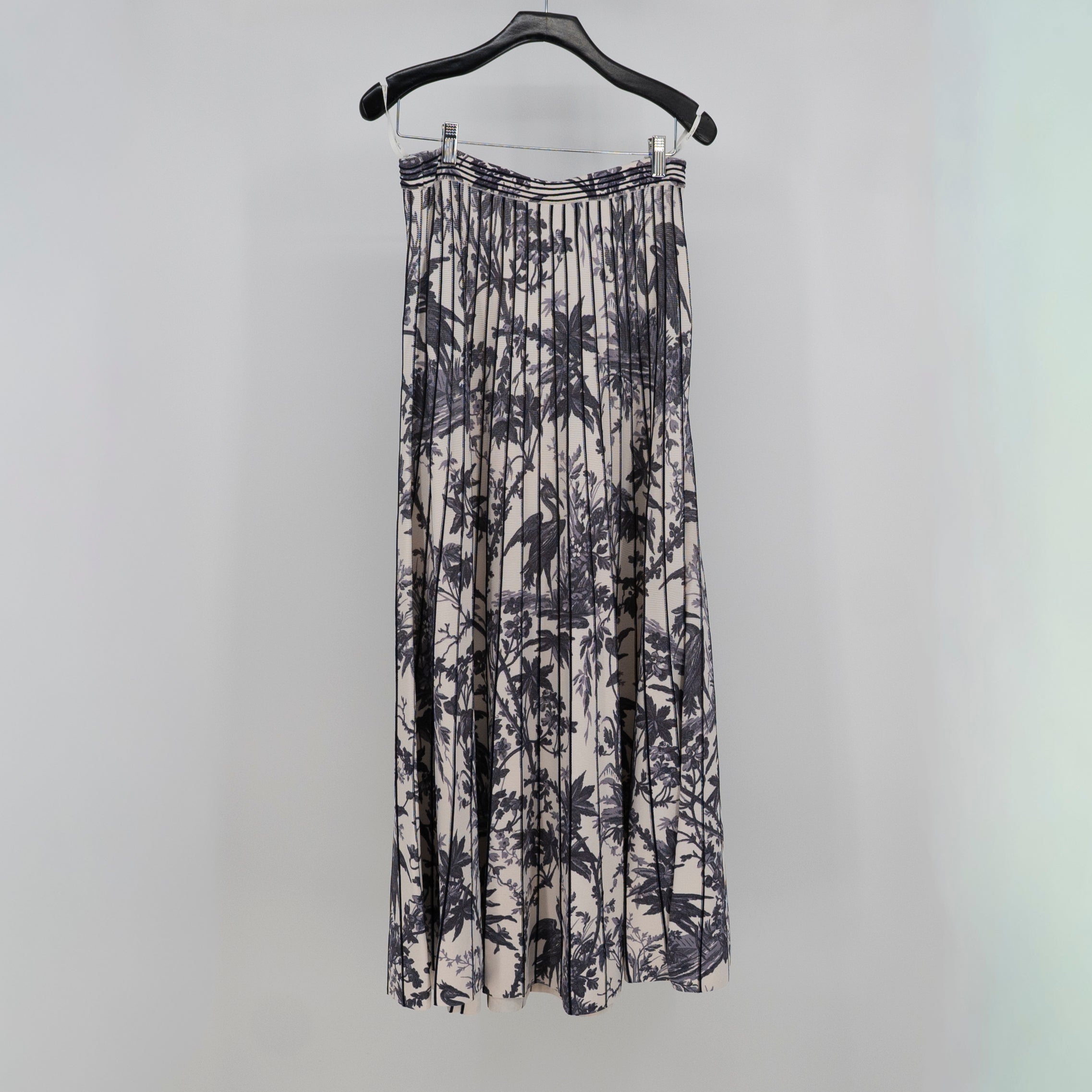 Cara Cara Tavira Heron Evening Blue Knit Stretch Pleated Midi Skirt Large