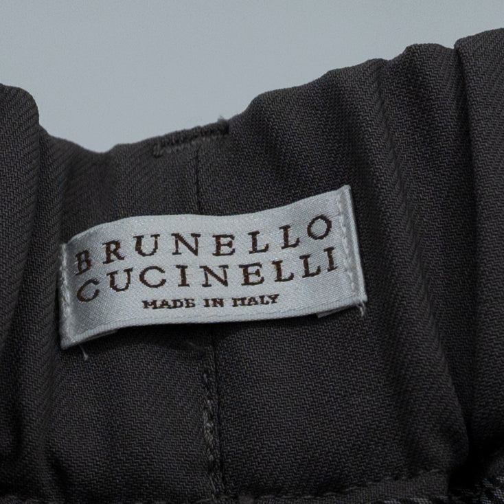 Brunello Cucinelli Women's Made in Italy Wool Blend Stretch Mid Rise Ankle Pants